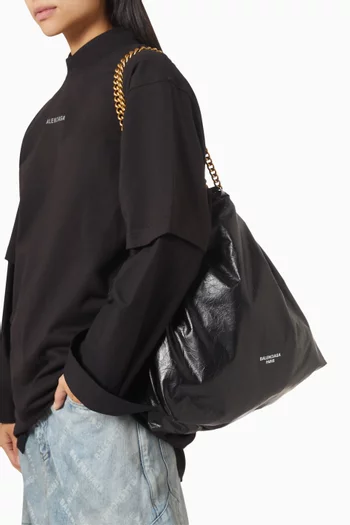 حقيبة يد كراش متوسطة جلد مجعد