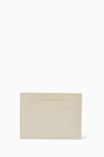 Logo Cash Card Holder in Grained Calfskin