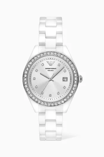 Leo Ceramic Watch, 36mm