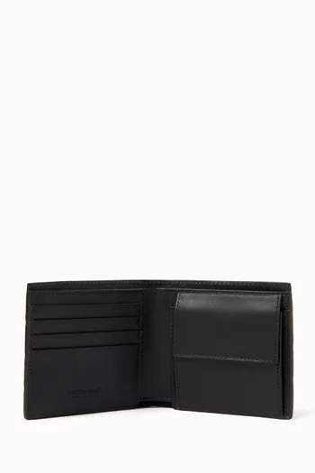 Bi-fold Wallet in Intrecciato Leather