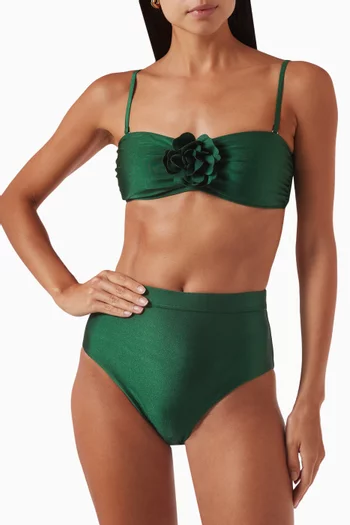 Waverly Flower Bandeau Bikini Top in Lycra