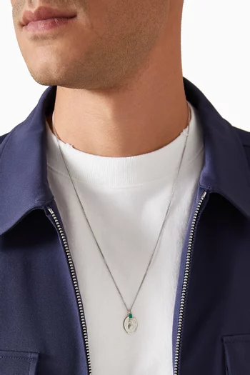 قلادة بينا مرصعة بحجر عقيق فضة إسترلينية