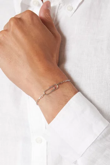 سوار فولت بحلقات ومشبك ورق فضة إسترلينية