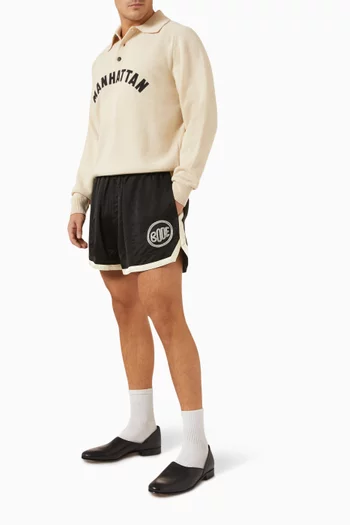 Logo Gym Shorts in Satin