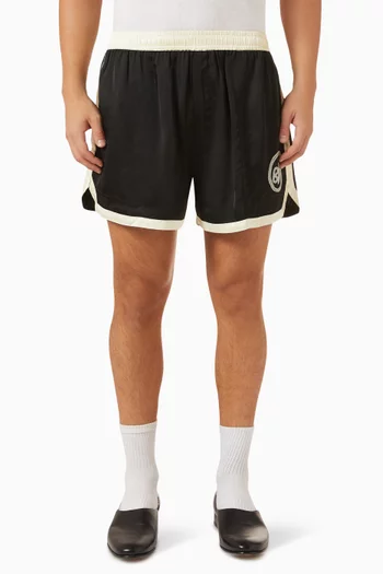 Logo Gym Shorts in Satin