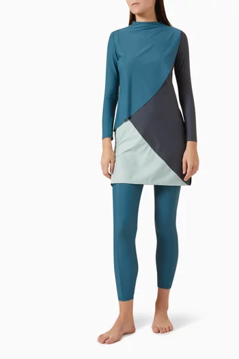 Cape Swim Dress in Stretch-nylon