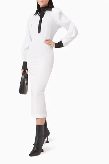 Signature Shirt Midi Dress in Cotton Poplin