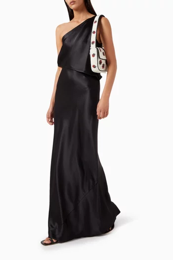 Naomi One-shoulder Dress in Satin