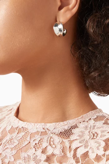 Chunky Doune Hoop Earrings in Silver Dipped Brass