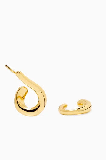 مجموعة أقراط دارا بتصميم محيط بالأذن وتصميم لأعلى الأذن نحاس مطلي بالذهب عيار 14