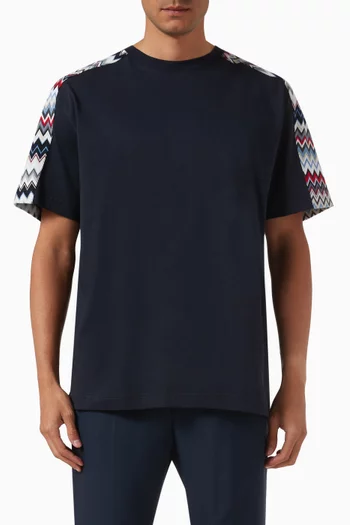 Chevron Panelled T-shirt in Cotton-jersey
