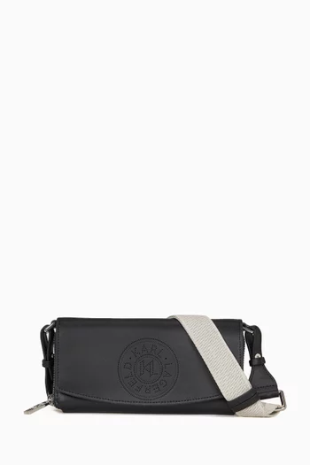 K/Circle Perforated Pochette in Leather