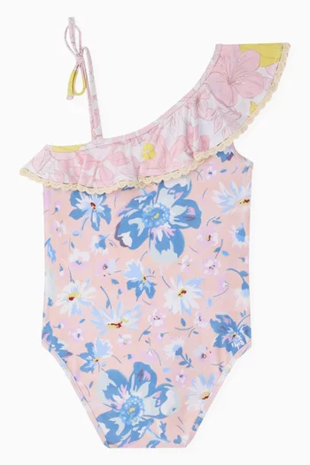 Pop Trim Frill Swimsuit in Lycra
