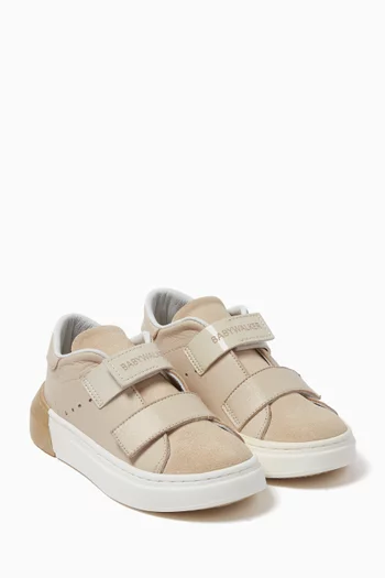 Velcro Strap Sneakers in Leather