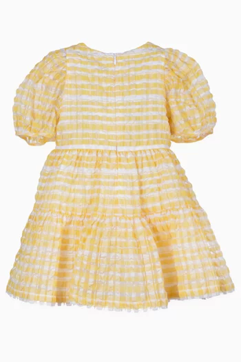 Puff Sleeve Bodice Dress in Organza