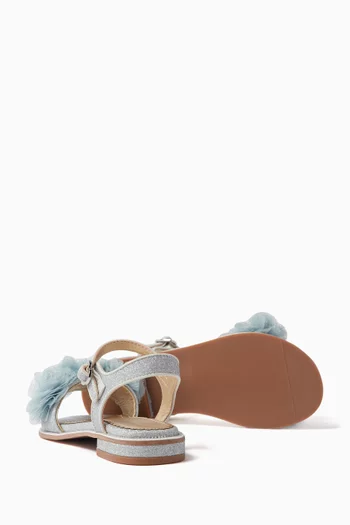 Embellished Metallic Sandals