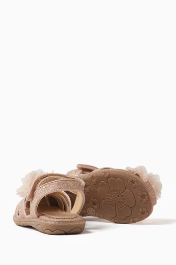 Embellished Metallic Sandals