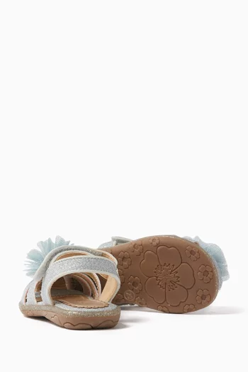 Embellished Metallic Sandals