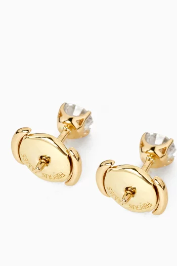 أقراط بتصميم مرصع بالماس ذهب أصفر عيار 18