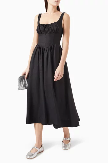 Balia Midi Dress in Linen