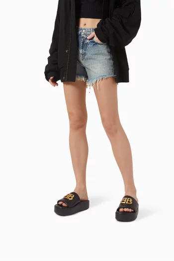 Rise Platform Sandals in Shiny Lambskin