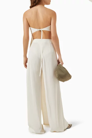 Strapless Buckle Back Top in Viscose Twill