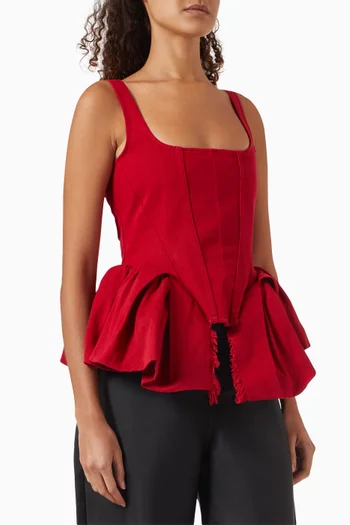 Pleated Panel Corset Top in Cotton
