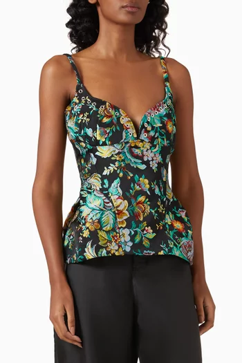 Floral Corset Top in Brocade