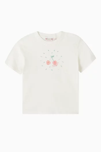 Cherry-print T-shirt in Cotton-jersey