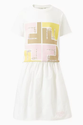 Logo Skirt in Cotton Poplin