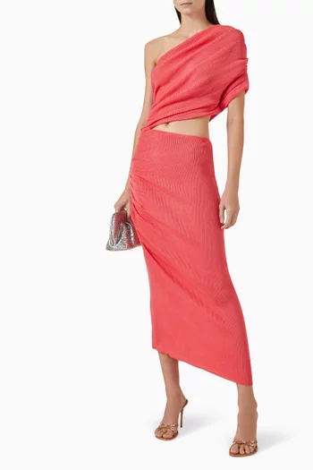 Delfina One-shoulder Maxi Dress in Lycra