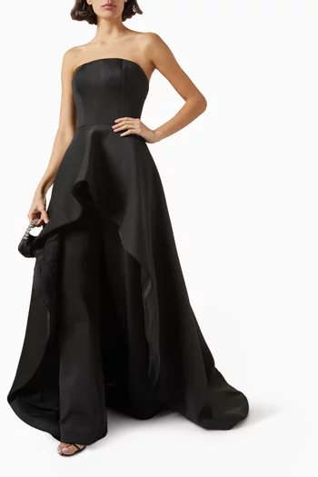 Strapless Jumpsuit in Scuba Fabric