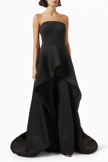 Strapless Jumpsuit in Scuba Fabric