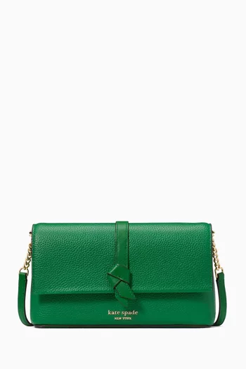 Knott Flap Crossbody Bag in Pebbled Leather