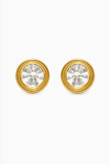 Set in Stone Small Stud Earrings in Gold-tone Metal