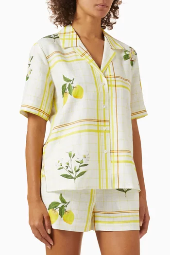 Summer Picnic Camp Shirt in Linen