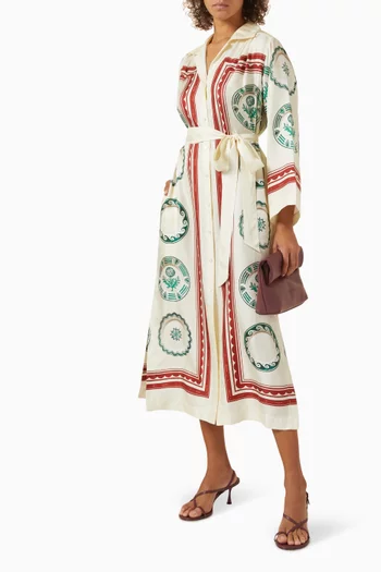 Alfresco Print Column Dress in Silk