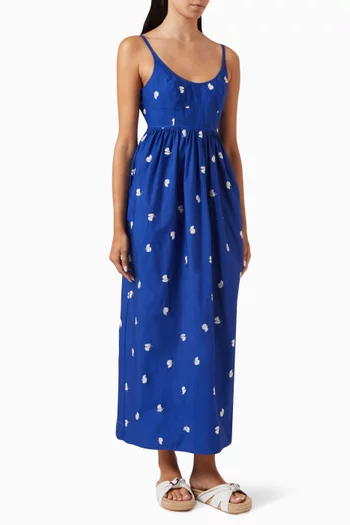 Embroidered Fruit Sundress in Cotton