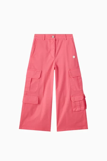 Wide-leg Cargo Pants in Stretch Cotton
