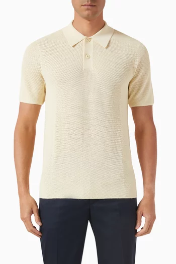 Polo Shirt in Openwork Knit