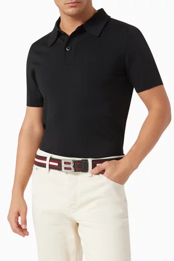 B-bold Reversible Belt in Leather & Canvas