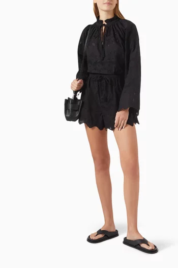 Penny Embroidered Top in Cotton