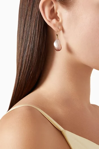 Kiku Baroque Pearl Drop Earrings in 18kt Gold