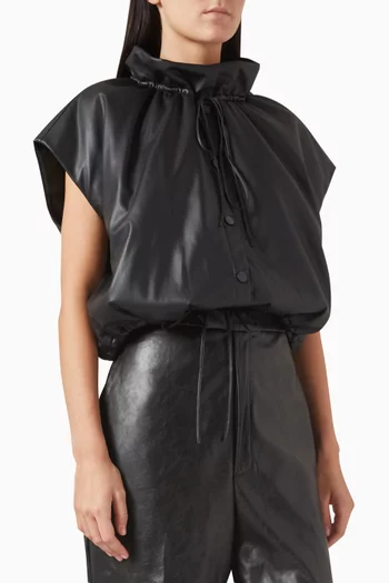 Isa Cropped Jacket in Vegan Leather