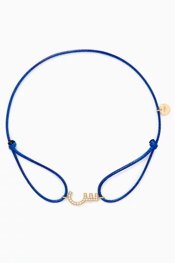 Diamond Arabic Initial Thread Bracelet, Letter 'S' in 18kt Gold
