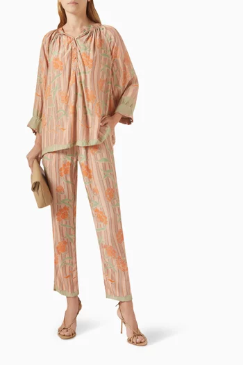 Bianca Printed Pants in Silk
