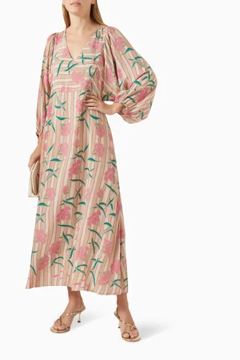 Alice Printed Maxi Dress in Silk