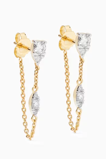 Muse Diamond Front to Back Chain Earrings in 10kt Gold