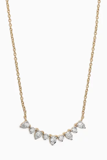Perfect Pear Diamond Tiara Necklace in 10kt Gold
