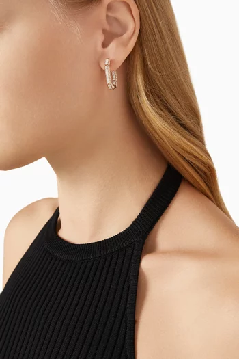 Birwaz Turath Diamond Hoop Earrings in 18kt Rose Gold